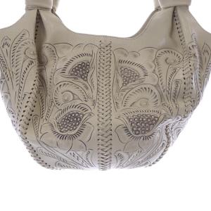 CARVING TRIBES Marcela レザーホーボーバッグ ハンドバッグ アイボリー /SR