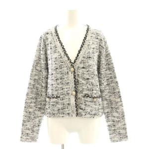 24AW MIXツイードカーディガン ニット セーター 38 ブラック グレー /SS OS