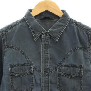 DIESEL SODERA スナップボタンシャツ 長袖 前開き コットン M 紺 /NR OS