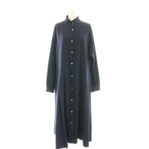 チェック シャツワンピース ロング ネイビー /SS OS