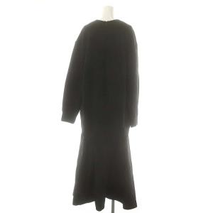 ELENDEEK 切替デザイン長袖ワンピース ドッキング ロング 02 ブラック /ES OS