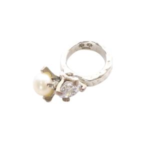 ジルコニア パール リング 指輪 11号 SILVER925 シルバー /SR29