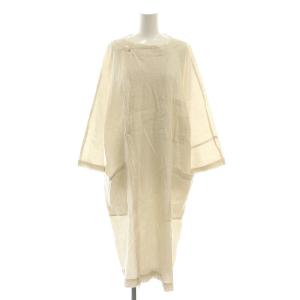 リネン混 羽織り スプリングコート ロング M ベージュ /NR OS