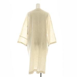 plantation リネン混 羽織り スプリングコート ロング M ベージュ /NR OS