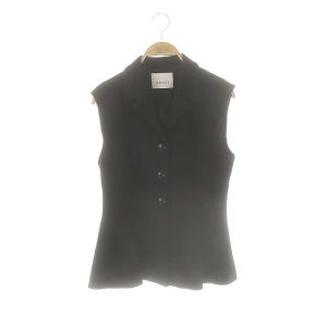 23AW モノトーンワッフルペプラムジレ ベスト 36 黒 ブラック /AT OS