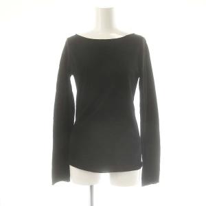 cotton cut&sew boat neck pullover カットソー 長袖 1 黒 ブラック