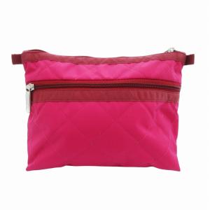 Perfect Cosme Pouch ポーチ インバッグ ライン キルティング ナイロン ピンク /HO