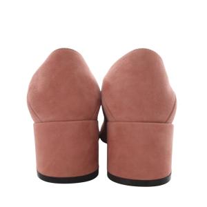 Sergio Rossi sr1 パンプス チャンキーヒール スクエアトゥ プレート スエード 35 ピンク /YO22