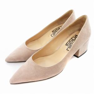 パンプス チャンキーヒール ポインテッドトゥ スエード 35.5 22.5cm ベージュ系 /UD