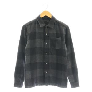 ラウンジリザード チェック柄長袖シャツ 1 黒 ブラック グレー /SS OS AD
