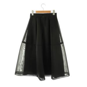 JUSGLITTY 23AW シアーフォルムスカート フレア ミモレ ロング 0 黒 ブラック /AT OS