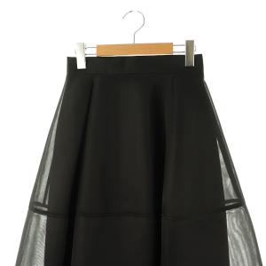 JUSGLITTY 23AW シアーフォルムスカート フレア ミモレ ロング 0 黒 ブラック /AT OS