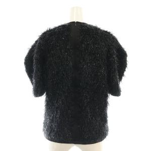 BLAMINK モヘヤウールナイロンショートスリーブブラウス 36 ブラック