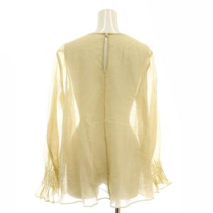 CYCLAS コットンシルクシアーブラウス 長袖 プルオーバー 36 イエローベージュ /DO OS