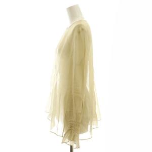 CYCLAS コットンシルクシアーブラウス 長袖 プルオーバー 36 イエローベージュ /DO OS