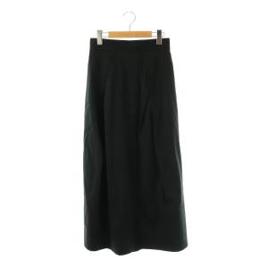 24SS Washer Tuck スカート ロング スリット 36 黒 ブラック /CX OS
