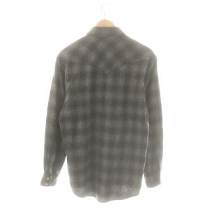 PENDLETON ウエスタンシャツ ネルシャツ 長袖 M グレー ブラック /ES OS