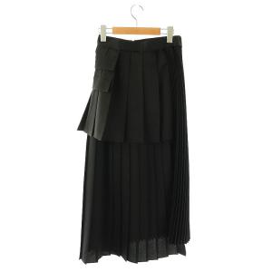 ディフォメーションプリーツスカート ロング 2 ブラック /HK OS