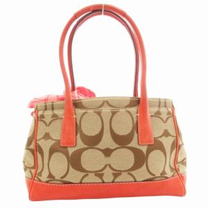 COACH 11557 ハンプトンズミディアムシグネチャー ハンドバッグ トート 肩掛け ターンロック リボン キャンバス