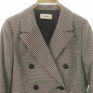 SNIDEL 23SS Sustainable ダブルジャケット テーラードジャケット チェック 0 ブラック ホワイト