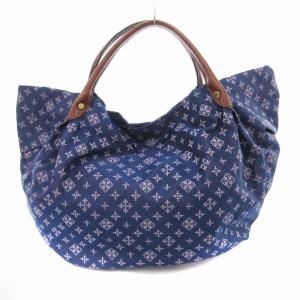 russet トートバッグ モノグラム ロゴ 総柄 紺 ネイビー /JS