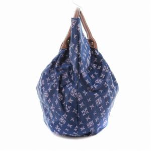 russet トートバッグ モノグラム ロゴ 総柄 紺 ネイビー /JS