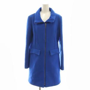 ジップアップ コート ロング 40 青 ブルー /AT OS