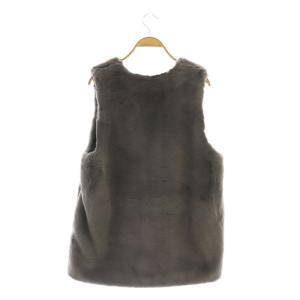 Stola. フェイクファー ベスト 前開きトッパー 38 グレー /AT OS