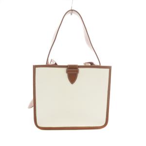 PORT ワンショルダーバッグ トート 2way キャンバス 白 ホワイト 茶色 ブラウン /AS OS