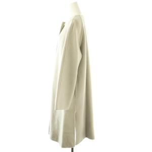 ADORE カシミヤ混2TONEリバーノーカラーコート ロング 38 グレー /AT OS