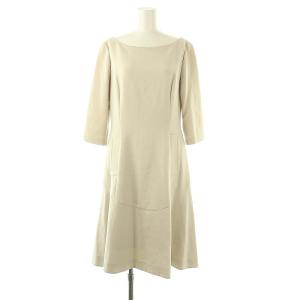 Half Sleeve Dress ワンピース ボートネック 42 ライトグレージュ 35035 /CX