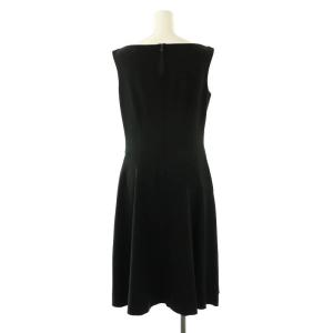 FOXEY NEW YORK ノースリーブ フレアワンピース ひざ丈 42 ブラック 33971 /DF OS SH