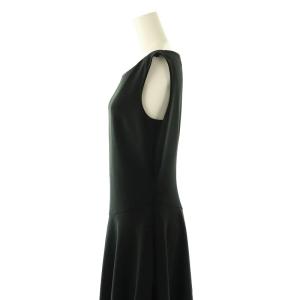 FOXEY NEW YORK ノースリーブ フレアワンピース ひざ丈 42 ブラック 33971 /DF OS SH