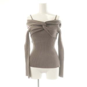 23AW  ツイストモチーフロングスリットニット 長袖 F モカ /HK OS