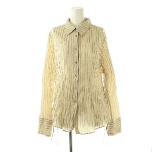 Twisted Pleats Compact Shirt シャツ ストライプ 長袖 F ライトベージュ