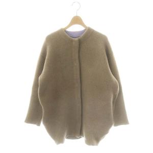 RACOON MIX WCDラクーンカーディガン 長袖 ノーカラー F 茶 ブラウン /SY OS
