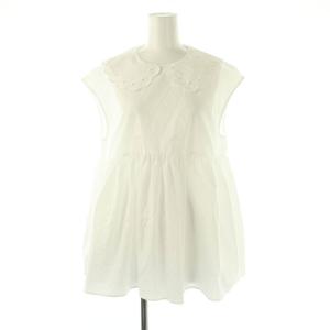 24SS スカラップ刺繍ノースリーブブラウス F ホワイト /DF OS
