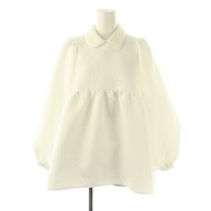 24SS キルトライクボリュームブラウス ラウンドカラー F 白 ホワイト /CX OS