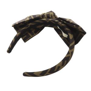 FENDI KIDS ズッカ柄 カチューシャ カーキ 緑 黒 ブラック /SR7