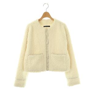 Chiot ボアジャケット ノーカラージャケット ホワイト /DF OS