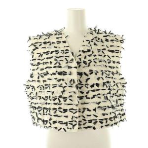 shirocon 23SS ミニリボンショートジレ 36 ホワイト ブラック