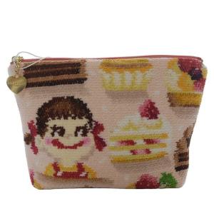 ラブラリーバイフェイラー 23年 ペコスマイルケーキ ペコちゃん ポーチ ピンク /YO22