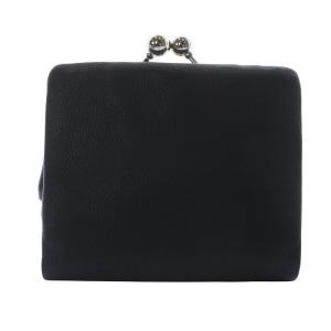 MARY QUANT がま口 二つ折り財布 レザー 黒 ブラック /SR19