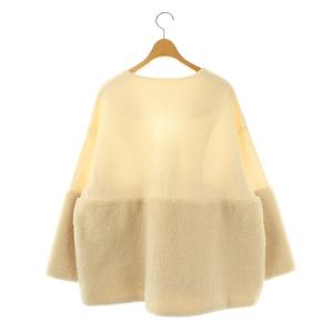 yori Vネックフェイクファーショートコート ノーカラーコート F アイボリー /DF OS