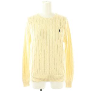 コットンケーブルニットトップス セーター 長袖 M アイボリー /DO OS