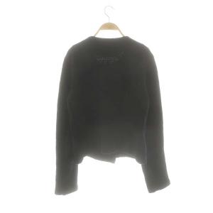 Plage tweed ニットジャケット 金ボタン ノーカラー 38 黒 /CX OS