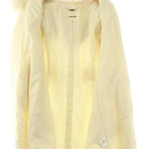 LAISSE PASSE ウール アンゴラ混 フォックスファー コート ロング 38 ホワイト /HK OS