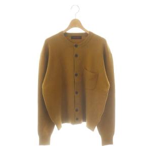 24SS コットンカシミヤ ポケットクルーネックカーディガン 長袖 M キャメル色 /SY OS