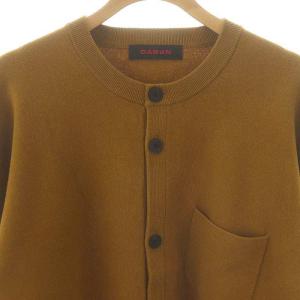 CABaN 24SS コットンカシミヤ ポケットクルーネックカーディガン 長袖 M キャメル色 /SY OS
