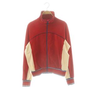 ベロア トラックジャケット ジップアップ F 赤 レッド ベージュ /AT OS